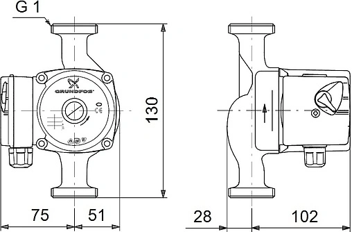 Насос циркуляционный Grundfos UPS 15-40 130 96281368