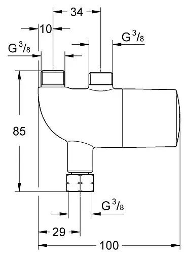 Термостат для раковины Grohe Grohtherm Micro хром 34487000 Термостат для раковины Grohe Grohtherm Micro хром 34487000