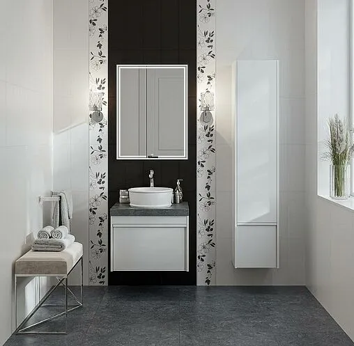 Тумба-умывальник подвесная Kerama Marazzi Modula 70 белая глянцевая MO.70.1+1\WHT+