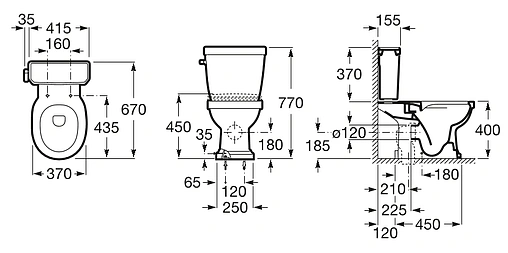 Унитаз-компакт безободковый Roca Carmen Rimless белый 3420A7000+3410A1000
