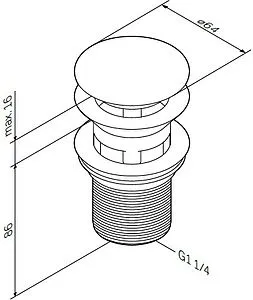 Выпуск автоматический для раковины с переливом Am.Pm хром F0700164 Выпуск автоматический для раковины с переливом Am.Pm хром F0700164, 2