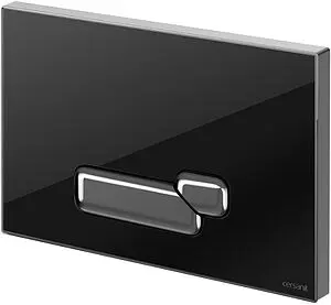 Клавиша смыва для унитаза Cersanit Actis 60166 кнопки/хром глянцевый, cтекло/черный, 3