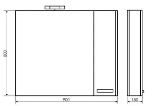 Шкаф-зеркало Comforty Барселона 90 белый/венге 00003124107CF, 2