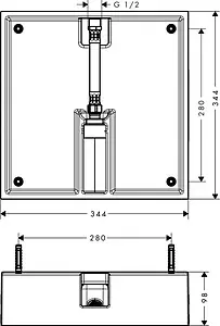 Скрытая часть для верхнего душа Hansgrohe Raindance E 400/400 1jet 26254180, 2