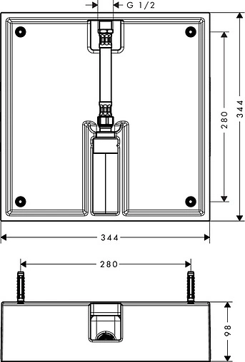 Скрытая часть для верхнего душа Hansgrohe Raindance E 400/400 1jet 26254180