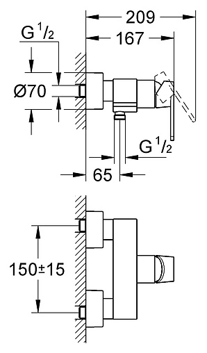 Смеситель для душа Grohe Quadra хром 32637000
