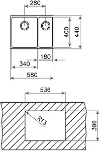 Мойка кухонная Teka Be Linea RS15 2B 580 POLISHED нержавеющая сталь полированная 115030008 Мойка кухонная Teka Be Linea RS15 2B 580 POLISHED нержавеющая сталь полированная 115030008, 2