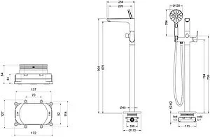 Смеситель для ванны напольный Aquatek Бетта хром AQ1145CR Смеситель для ванны напольный Aquatek Бетта хром AQ1145CR, 2