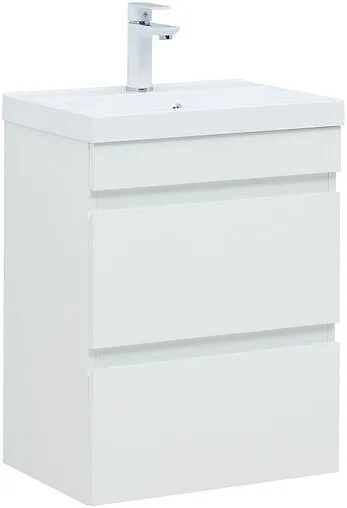 Тумба под умывальник подвесная Aquanet Нота New 50 белый глянец 00335416