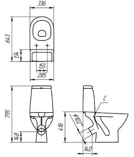 Унитаз-компакт Cersanit Granta белый S-KO-GRA031-3/6-DL-n-w