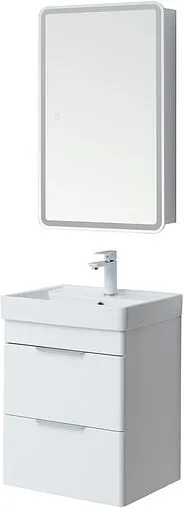 Тумба под умывальник Aquanet Ирис new 50 белый глянец 00310143