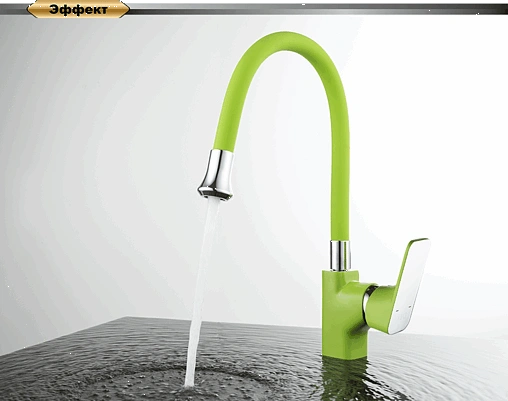 Смеситель для кухни с гибким изливом D&amp;K Berlin Humboldt зелёный/хром DA1432912