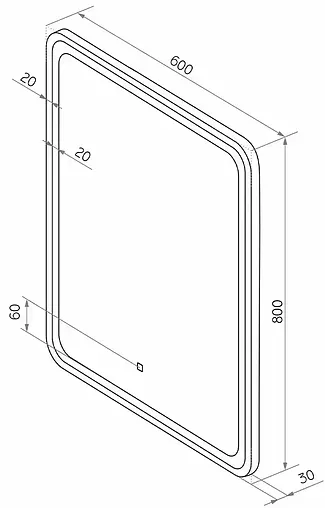 Зеркало с подсветкой Continent Enjoy Black Led 60 чёрный ЗЛП1100