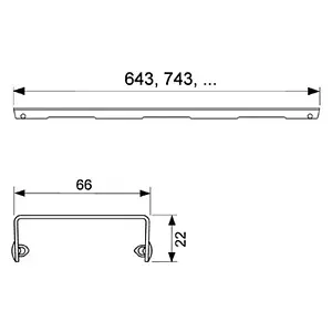 Решетка для лотка 843мм TECEdrainline Quadratum 600950 Решетка для лотка 843мм TECEdrainline Quadratum 600950, 2