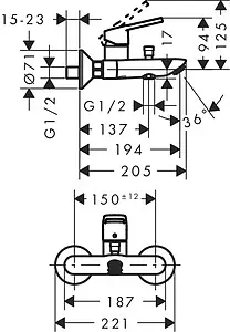 Смеситель для ванны Hansgrohe Logis Loop хром 71244000 Смеситель для ванны Hansgrohe Logis Loop хром 71244000, 2