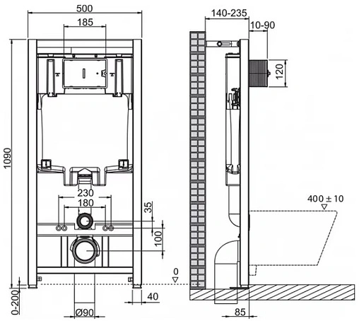 Инсталляция для подвесного унитаза BelBagno BB002-80