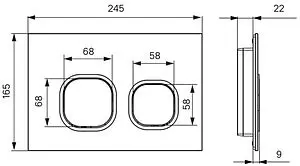 Клавиша смыва для унитаза IDDIS Unifix UNI04CHi77 хром матовый, 2