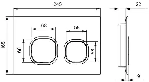 Клавиша смыва для унитаза IDDIS Unifix UNI04CHi77 хром матовый