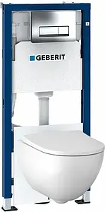 Комплект 6 в 1 Geberit Acanto 500.128.21.A с кнопкой Delta 51 хром глянцевый Комплект 6 в 1 Geberit Acanto 500.128.21.A с кнопкой Delta 51 хром глянцевый, 1