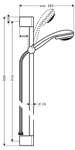 Душевая стойка Hansgrohe Crometta 85 Multi 3jet 90см хром 27766000 Душевая стойка Hansgrohe Crometta 85 Multi 3jet 90см хром 27766000, 2
