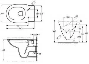 Комплект 4 в 1 Roca Debba Round Rimless Set 1.3, 5