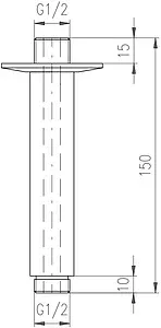 Держатель верхнего душа на потолок Rav Slezak хром MD0311, 2