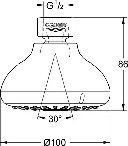 Лейка верхнего душа Grohe Tempesta Classic хром/белый 27606001 Лейка верхнего душа Grohe Tempesta Classic хром/белый 27606001, 2