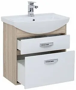 Тумба-умывальник Aquanet Грейс 65 белый/дуб сонома 00198377+00182642, 4