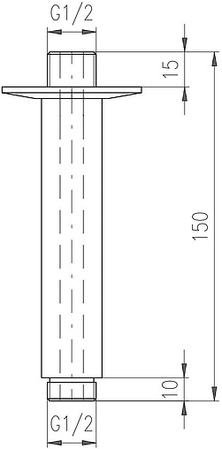 Держатель верхнего душа на потолок Rav Slezak хром MD0311