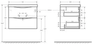Тумба-умывальник подвесная BelBagno MARINO 65 Rovere Nature MARINO-650-2C-SO-RN-P+BB650/450-LV-MR-PR Тумба-умывальник подвесная BelBagno MARINO 65 Rovere Nature MARINO-650-2C-SO-RN-P+BB650/450-LV-MR-PR, 2