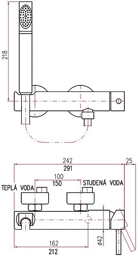 Смеситель для душа Rav Slezak Seina хром SE980.5/2