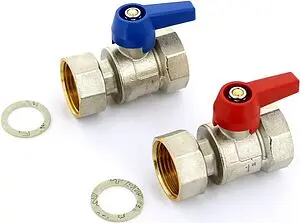 Комплект прямых шаровых кранов с накидной гайкой 1&quot;в x 1&quot;нг Rehau HKV/HKV-D 12081221001, 1