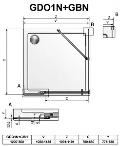Душевое ограждение 1200x800мм прозрачное стекло Roltechnik Elegant Neo Line GDO1N+GBN/1200*800 188-1200000-00-02+189-8000000-00-02 Душевое ограждение 1200x800мм прозрачное стекло Roltechnik Elegant Neo Line GDO1N+GBN/1200*800 188-1200000-00-02+189-8000000-00-02, 2