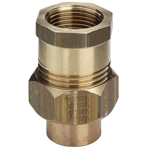 Американка пайка прямая переходная (плоское уплотнение) 15мм x ½&quot;в Viega 94330G 113421