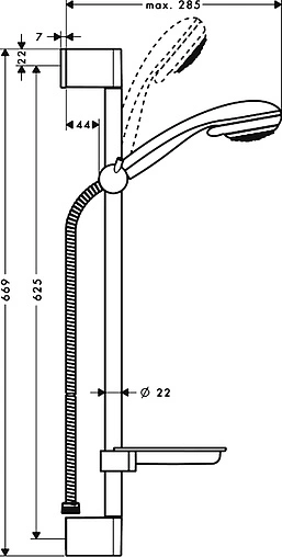 Душевая стойка Hansgrohe Crometta 85 Vario 2jet 65см хром 27764000