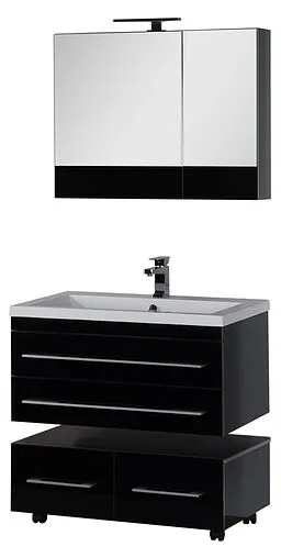 Шкаф-зеркало Aquanet Верона 90 L чёрный 00172340 Шкаф-зеркало Aquanet Верона 90 L чёрный 00172340