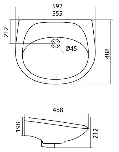 Раковина Santek Бриз 60 белый 1WH110463