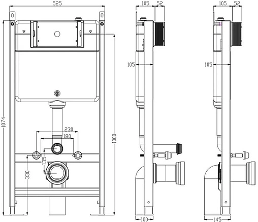 Инсталляция для подвесного унитаза Timo TWC-01 Инсталляция для подвесного унитаза Timo TWC-01