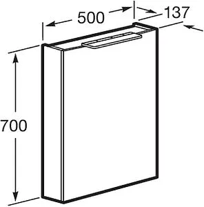 Шкаф-зеркало Roca Oleta 50 L белый матовый A857643501 Шкаф-зеркало Roca Oleta 50 L белый матовый A857643501, 2