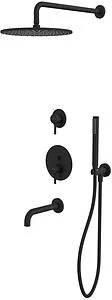 Душевая система со смесителем для ванны WHITECROSS Y black чёрный матовый YSET07BL Душевая система со смесителем для ванны WHITECROSS Y black чёрный матовый YSET07BL, 1