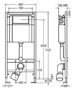 Инсталляция для подвесного унитаза Set 3 в 1 Viega Eco 8180.29 673192 с кнопкой хром глянцевый, 4