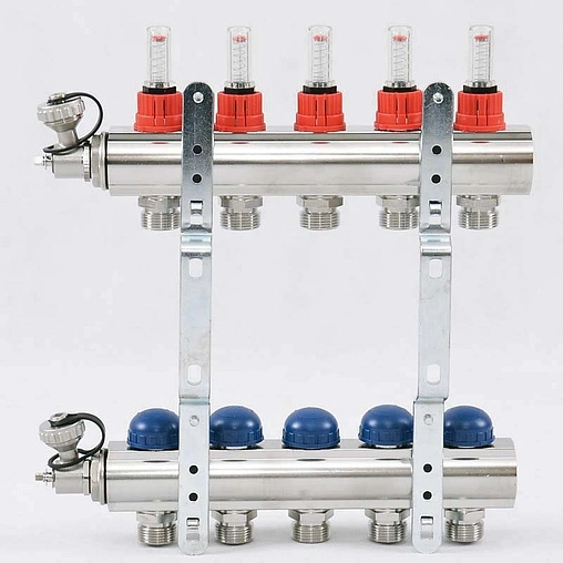 Группа коллекторная с расходомерами 5 отводов 1&quot;в/в x ¾&quot;ек Uni-fitt 440E4305