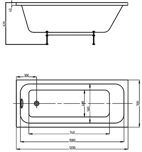 Ванна акриловая Aquatek Мия 120x70 MIY120-0000001