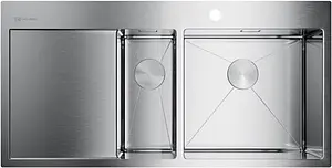 Мойка кухонная Omoikiri Akisame 100-2-IN-R нержавеющая сталь 4973547 Мойка кухонная Omoikiri Akisame 100-2-IN-R нержавеющая сталь 4973547, 1