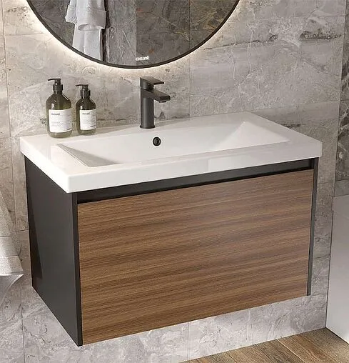 Тумба-умывальник подвесная Cersanit Grande 80 чёрный орех 64760+S-UM-COM80/1-w