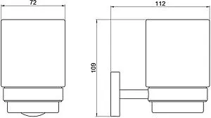 Стакан Aquatek Бетта хром/белый AQ4604CR, 2