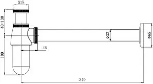 Сифон бутылочный для раковины Aquatek чёрный матовый AQ6011MB Сифон бутылочный для раковины Aquatek чёрный матовый AQ6011MB, 2