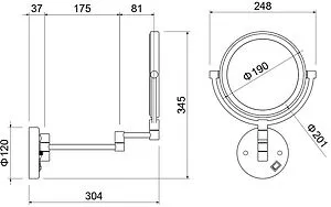 Косметическое зеркало Aquatek хром AQ4912CR, 2