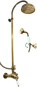 Душевая система со смесителем для душа Rav Slezak Labe бронза/белый L581.5/3SM Душевая система со смесителем для душа Rav Slezak Labe бронза/белый L581.5/3SM, 1