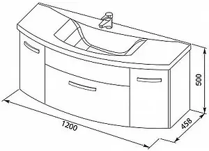 Тумба-умывальник подвесная Aquanet Тренто 120 белый 00156500+00152905, 2